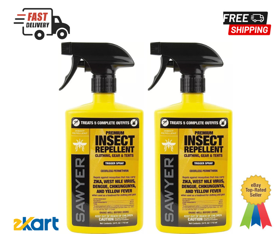 Sawyer Permethrin Fabric Treatment Insect Repellent – 24 fl oz, 2 Pack