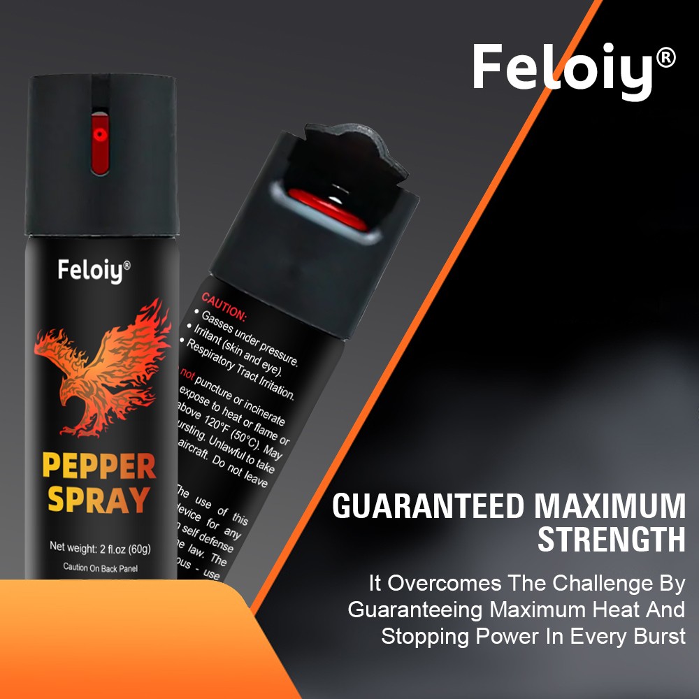 2 Pack Pepper Spray .50oz BLACK Flip Top Keychain Defense Newest Model