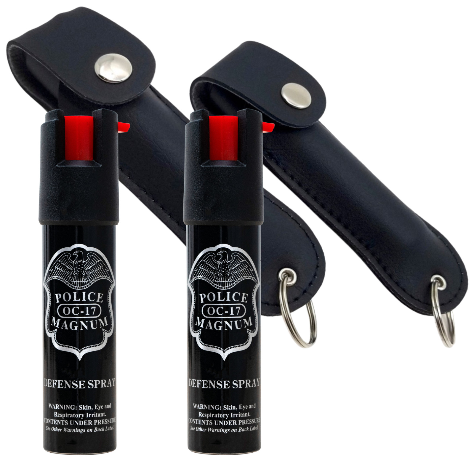 Police Magnum pepper spray keychain self defense security 3/4oz Holster 2 pack