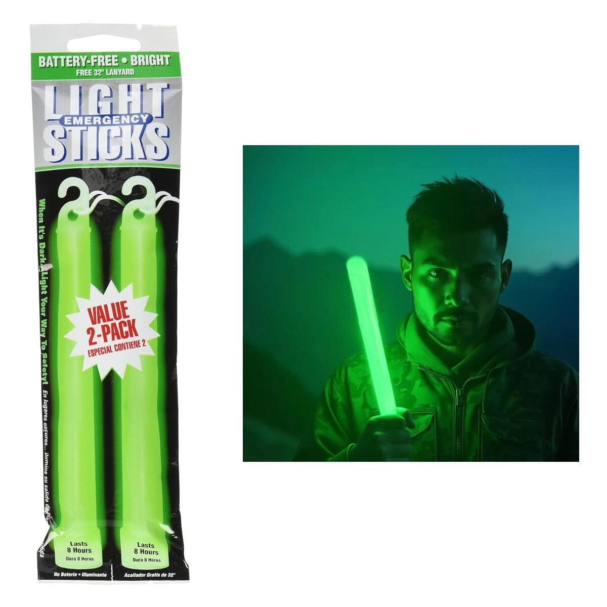 8-Hour Emergency Lighsticks for Survival Fishing Military Safety Glow Sticks