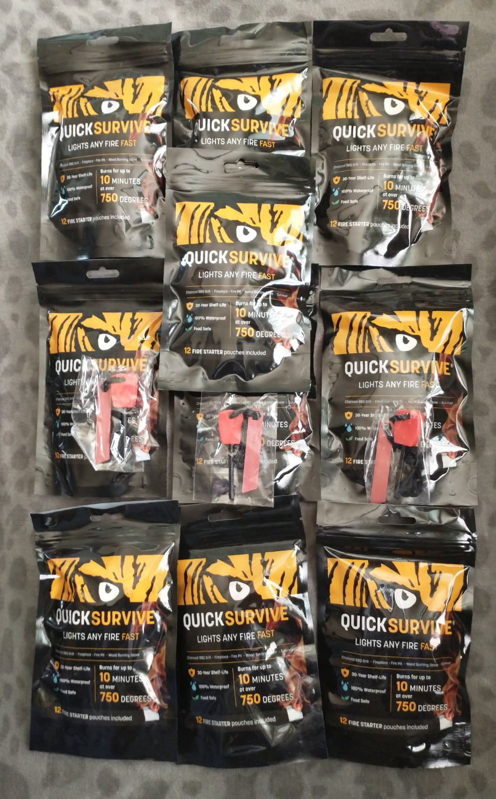 *Mega Lot!* Quick Survive Fire Starter Pouches Waterproof Proprietary Formula ++
