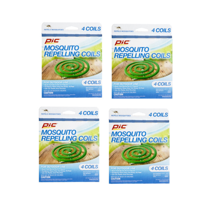 4 Packs Pic Outdoor Mosquito Repelling Coils 4 coil each pack Total 16 Coils