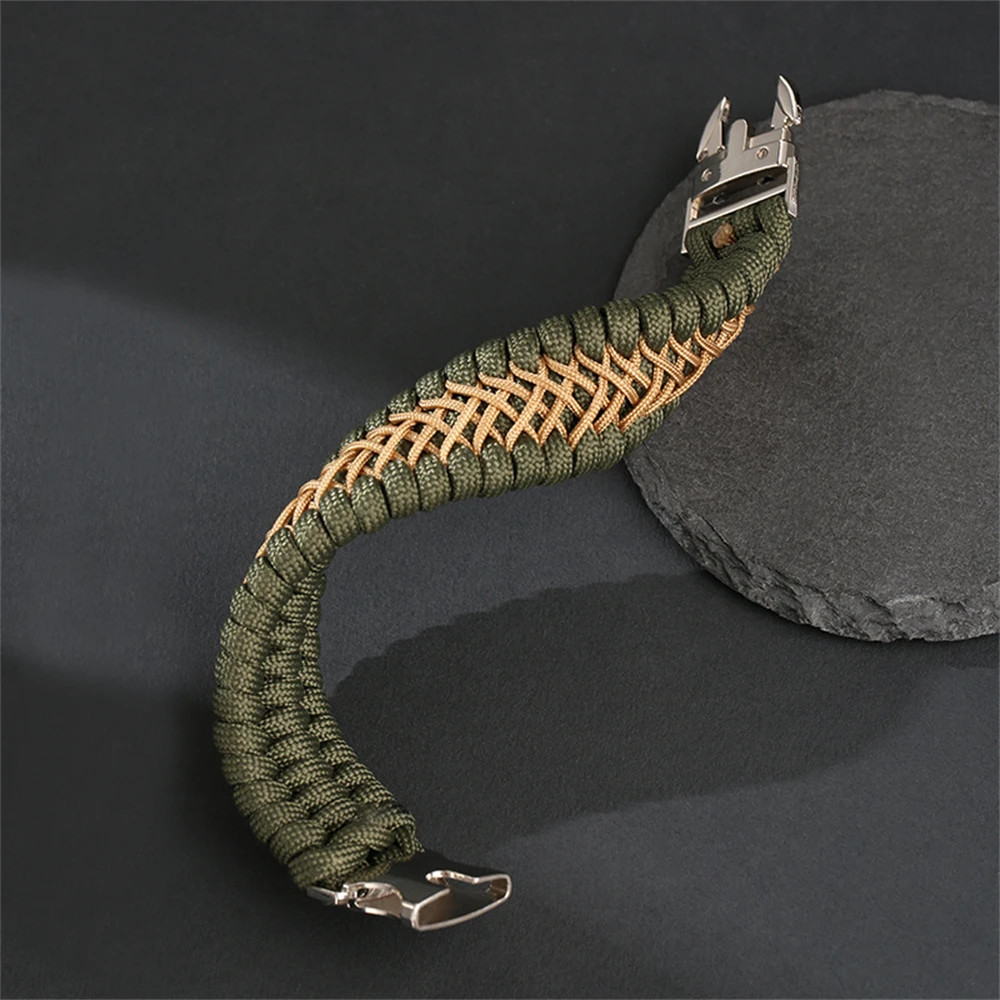 Handmade 7-Core Paracord Bracelet for Men – Outdoor Survival Camping.