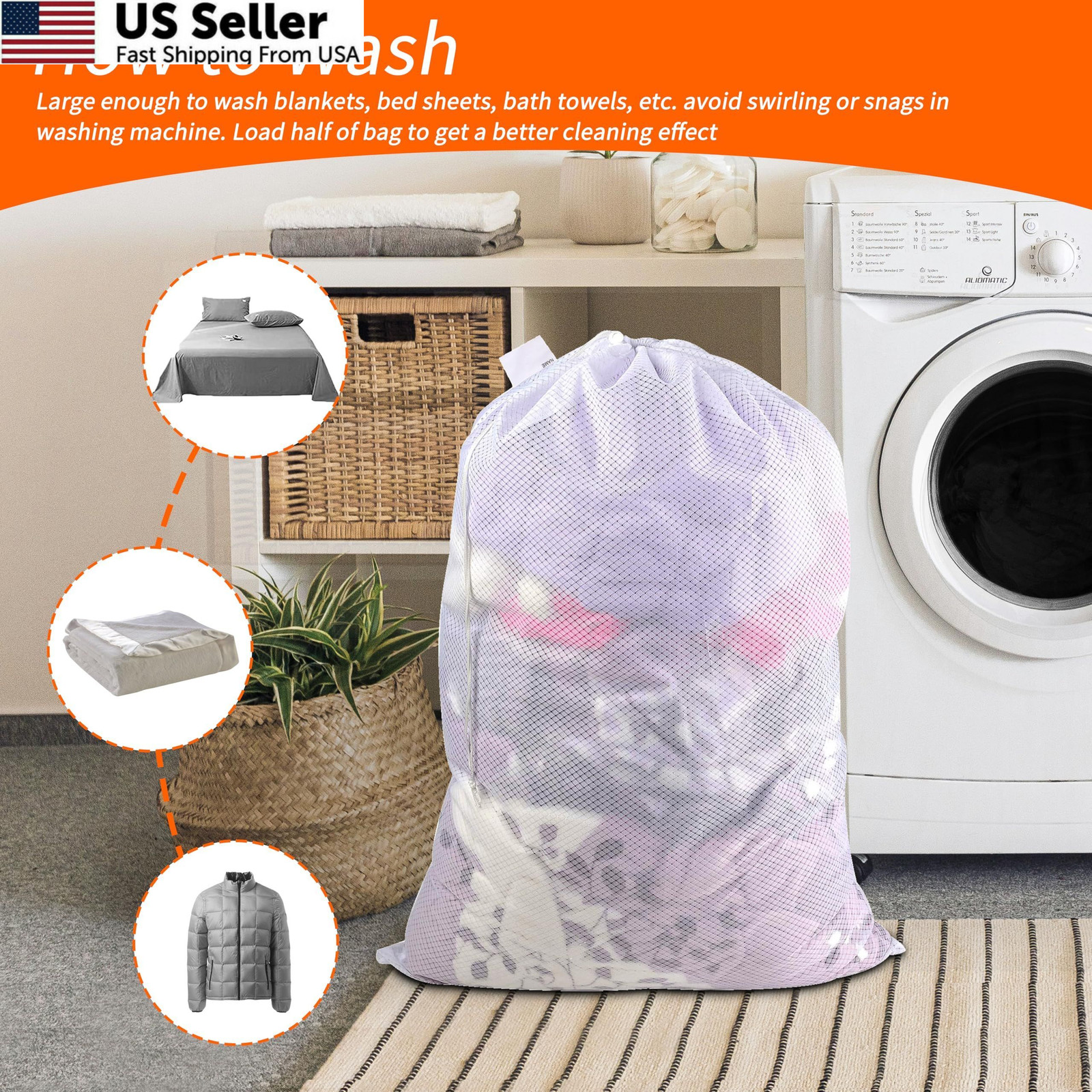 Polecasa 24 x 36 inches Extra Heavy Duty Large Mesh 24″x36″ |1 Pack, A-White