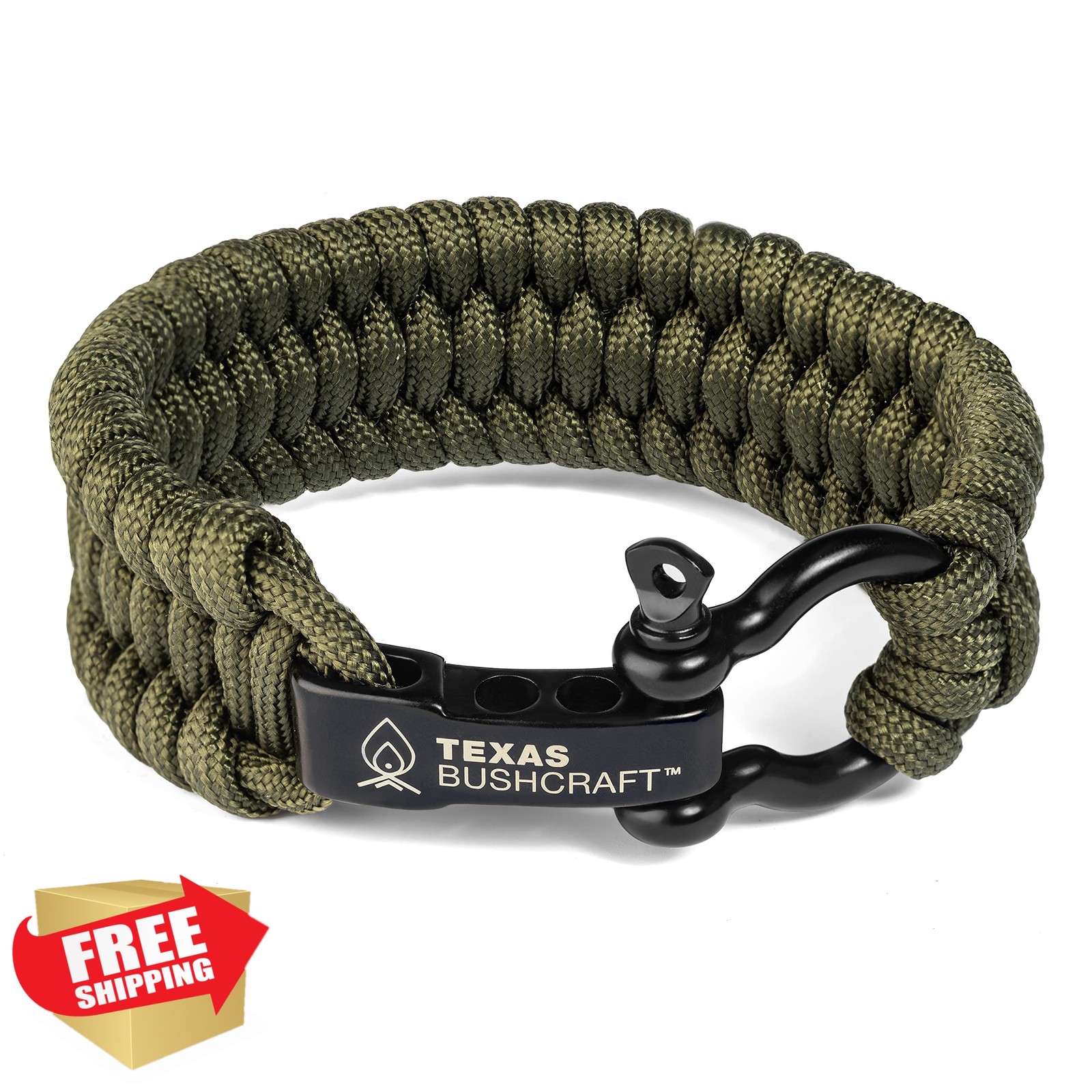 Texas Bushcraft Survival Bracelet Army Green L (7-8″)