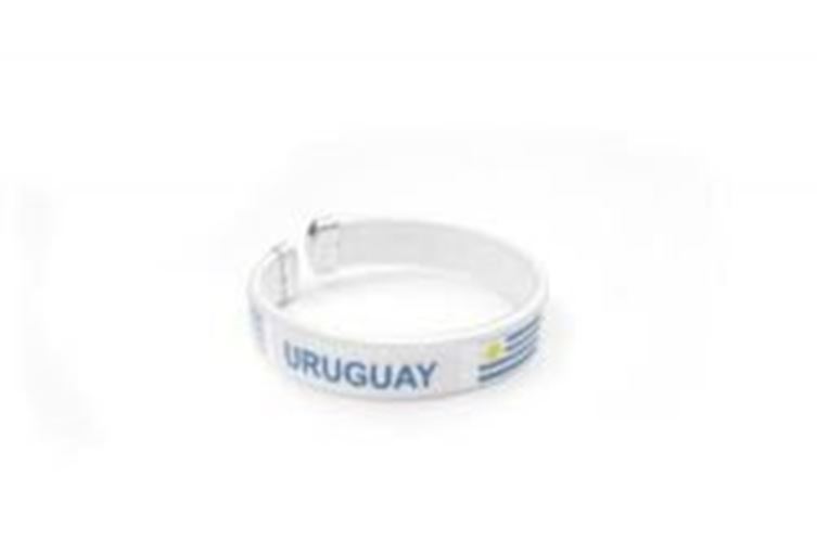 Uruguay White Country Flag Flexible Adult C Bracelet Wristband … 2.5 Inches in