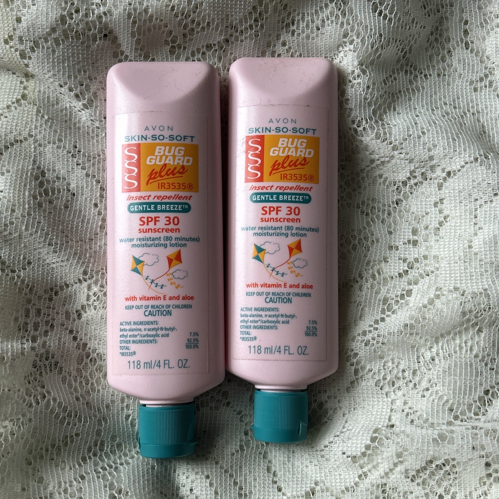 Avon Skin So Soft Bug Guard Plus Gentle Breeze SPF 30 Lotion 4 oz. (2) Pink