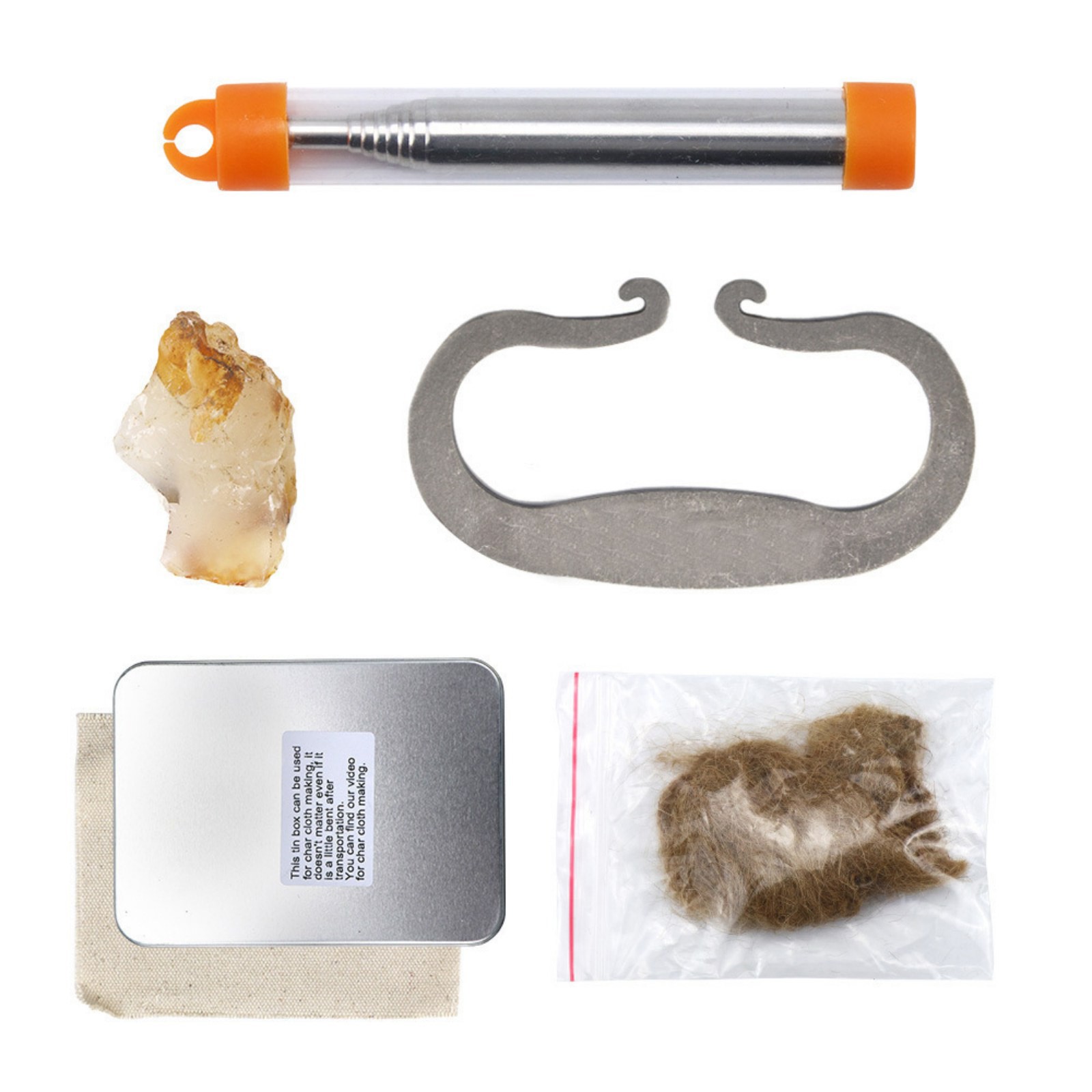 15000-Strike Fire Starter Kit Flint Stone & Carbon Steel Striker for Outdoor