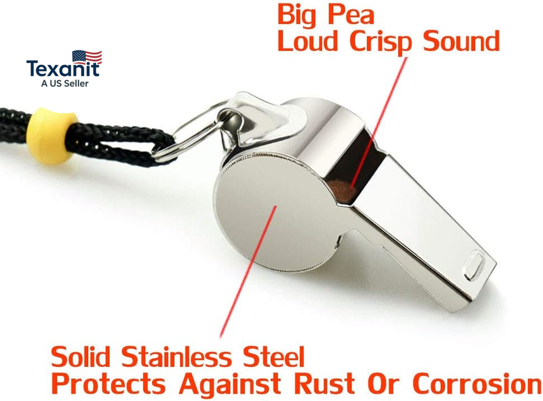 Whistle, Sports Whistles with Lanyard, Loud Crisp Sound Whistle Bulk Ideal for C