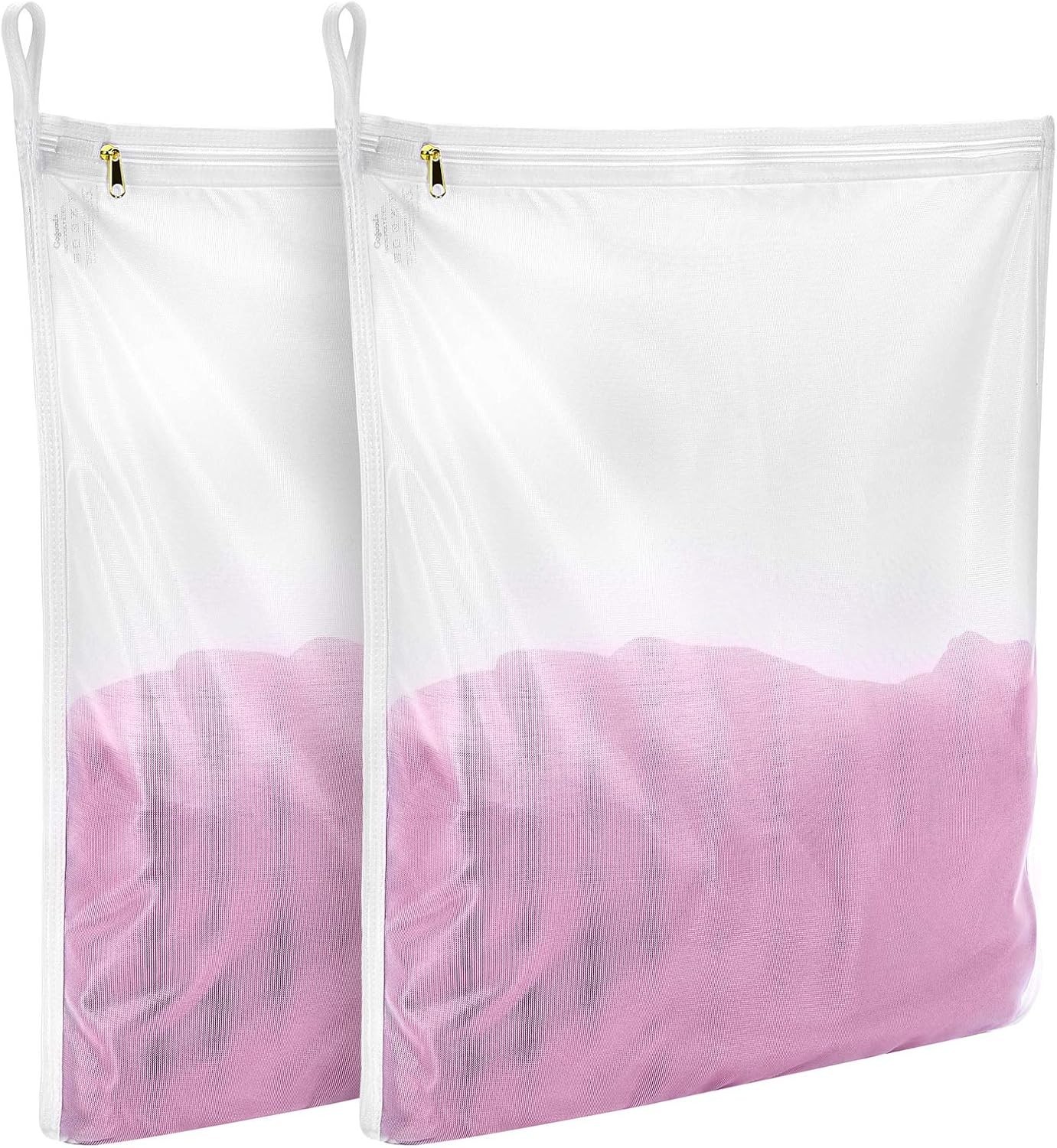 GOGOODA Delicates Laundry Bags, Fine Mesh Wash Bag for 2 Set(2 Large), White