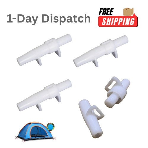 SquEqu 4 Set Pop Up Camping Tent Pole Joint Fittings 5mm Replacement White