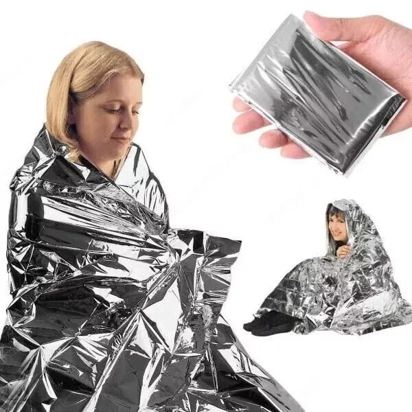 5 Pack Emergency Foil Blanket Survival Insulating Mylar Thermal Heat HealthyLine