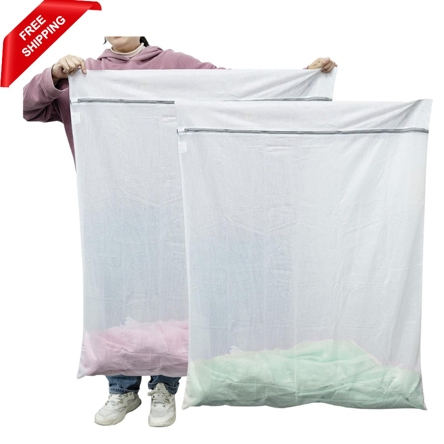 GOGOODA 2 Pack Extra Large Mesh Laundry Bag 43 2 XXXXL Large, Fine White