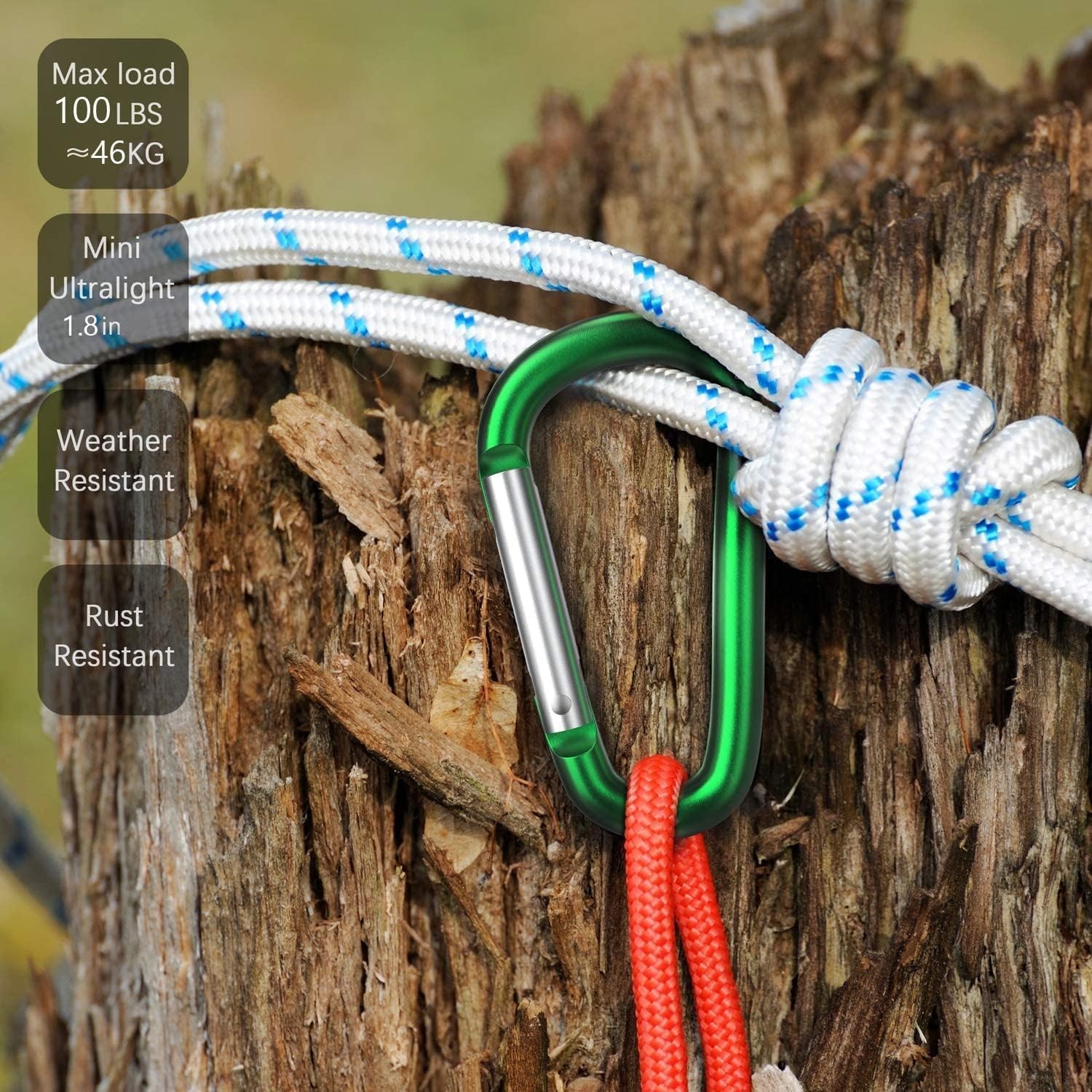 10-30x Aluminum Ring Carabiners Clip Spring Loaded Gate Keychain Carabiner Clip