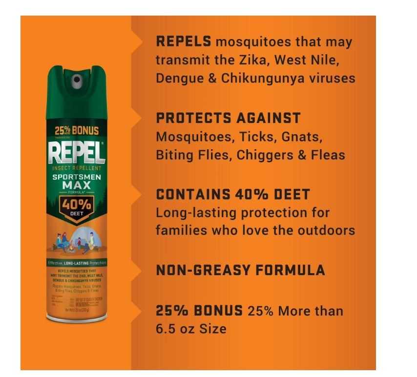 Repel Insect Repellent Sportsmen Max Formula 40% DEET, 8.125 Ounces, Twin Pack
