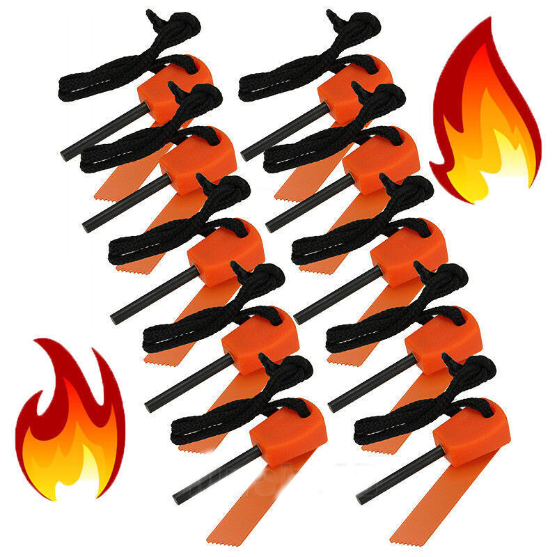Outdoor Survival Ferrocerium Rod Flint Striker Fire Starter Magnesium Ferro Rod