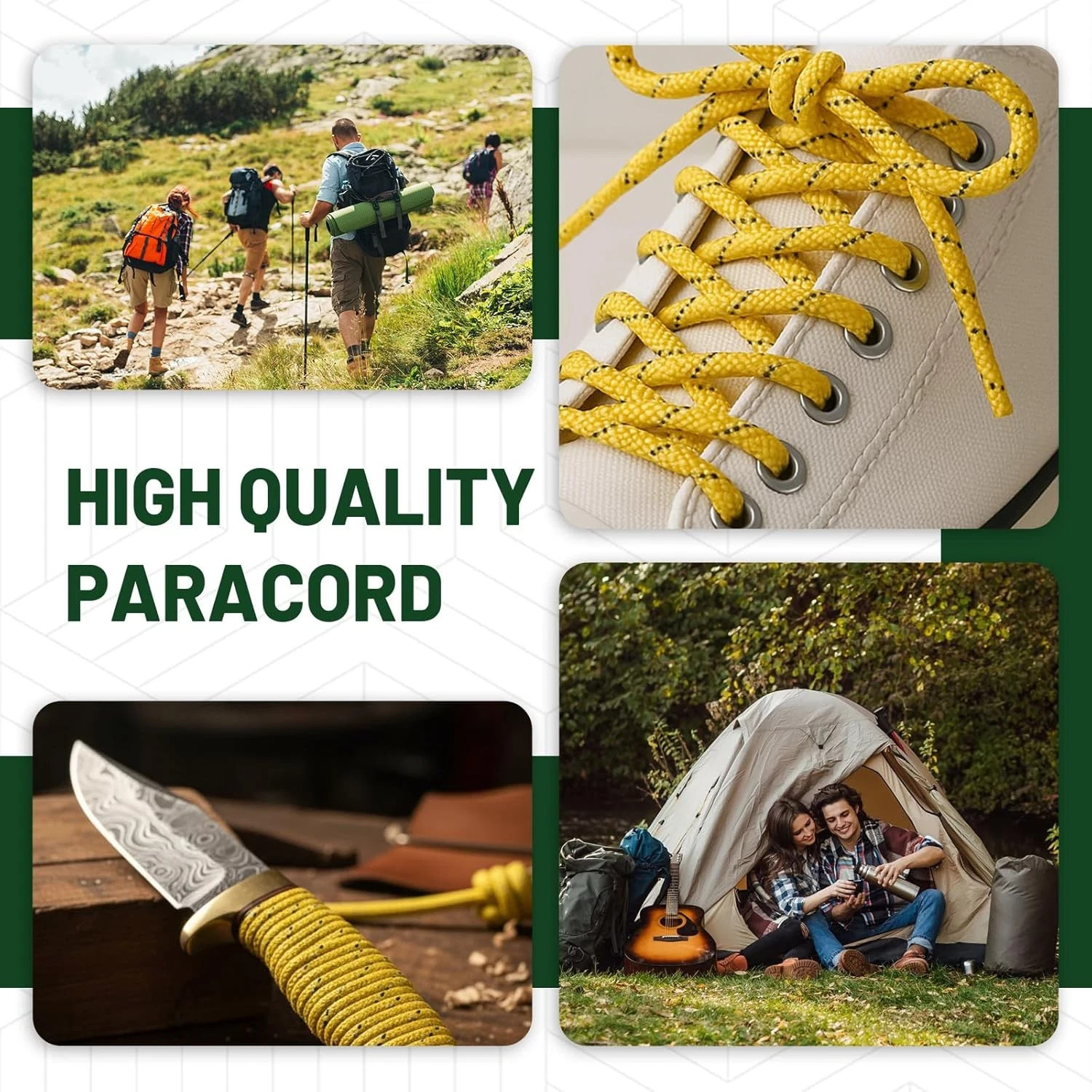 200ft Yellow 550 Reflective Paracord Type III 7 Strand Cord