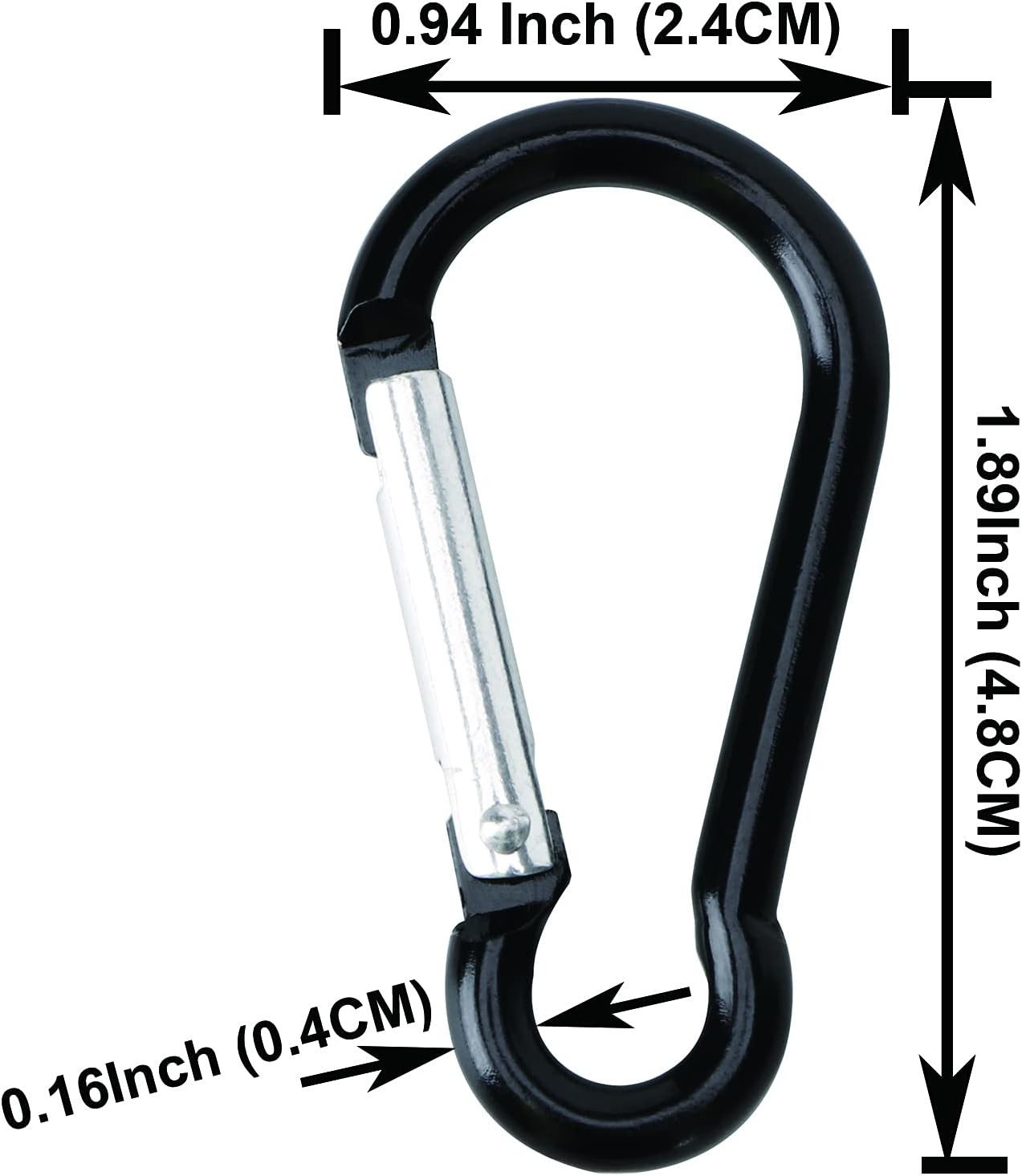 Aluminum Carabiner Clip, Carabeaner D Ring Shape,Spring Snap Key Chain Clip Hook