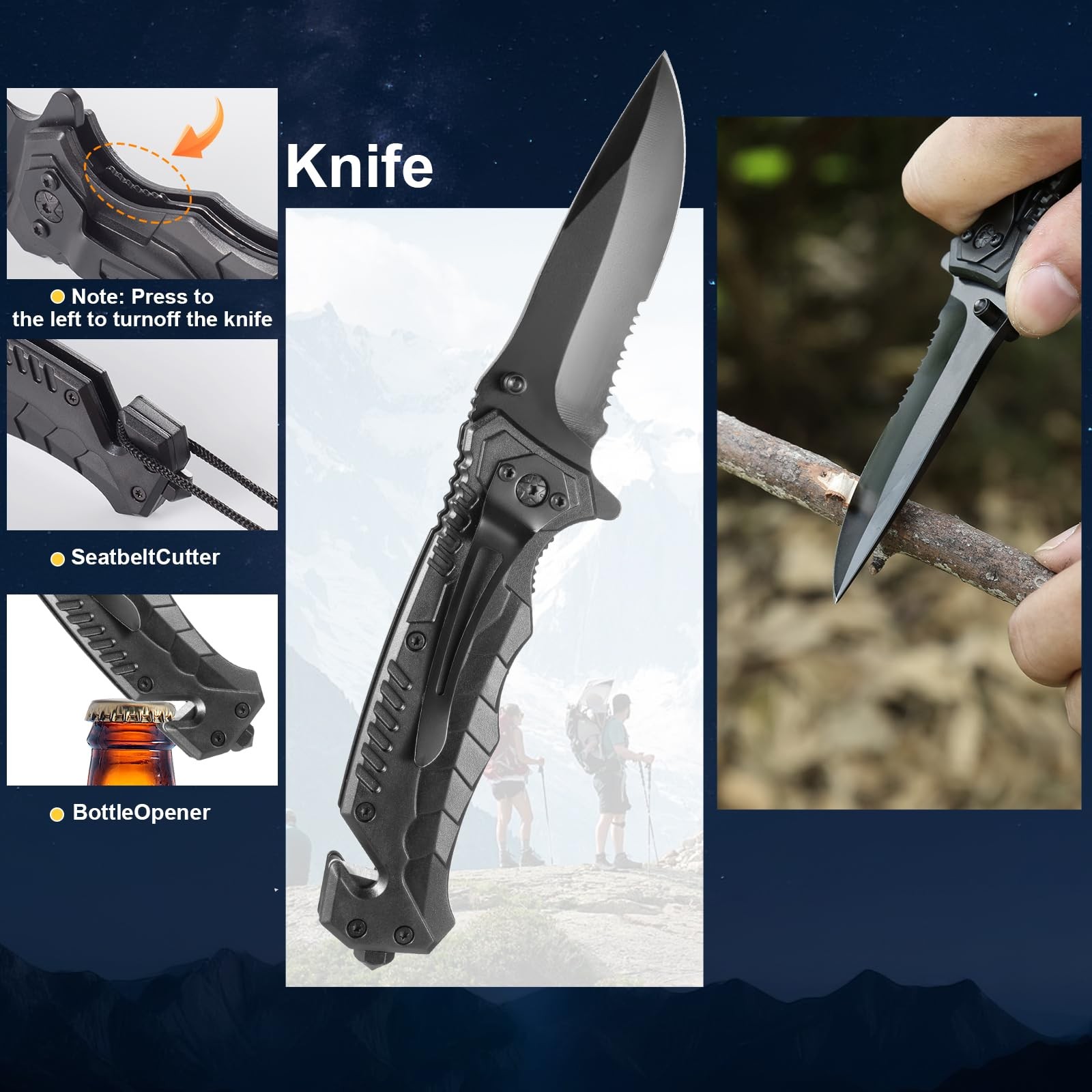 Survival Kit and Emergency Gear 66 in 1 Outdoor Equipment with First Aid Fir…