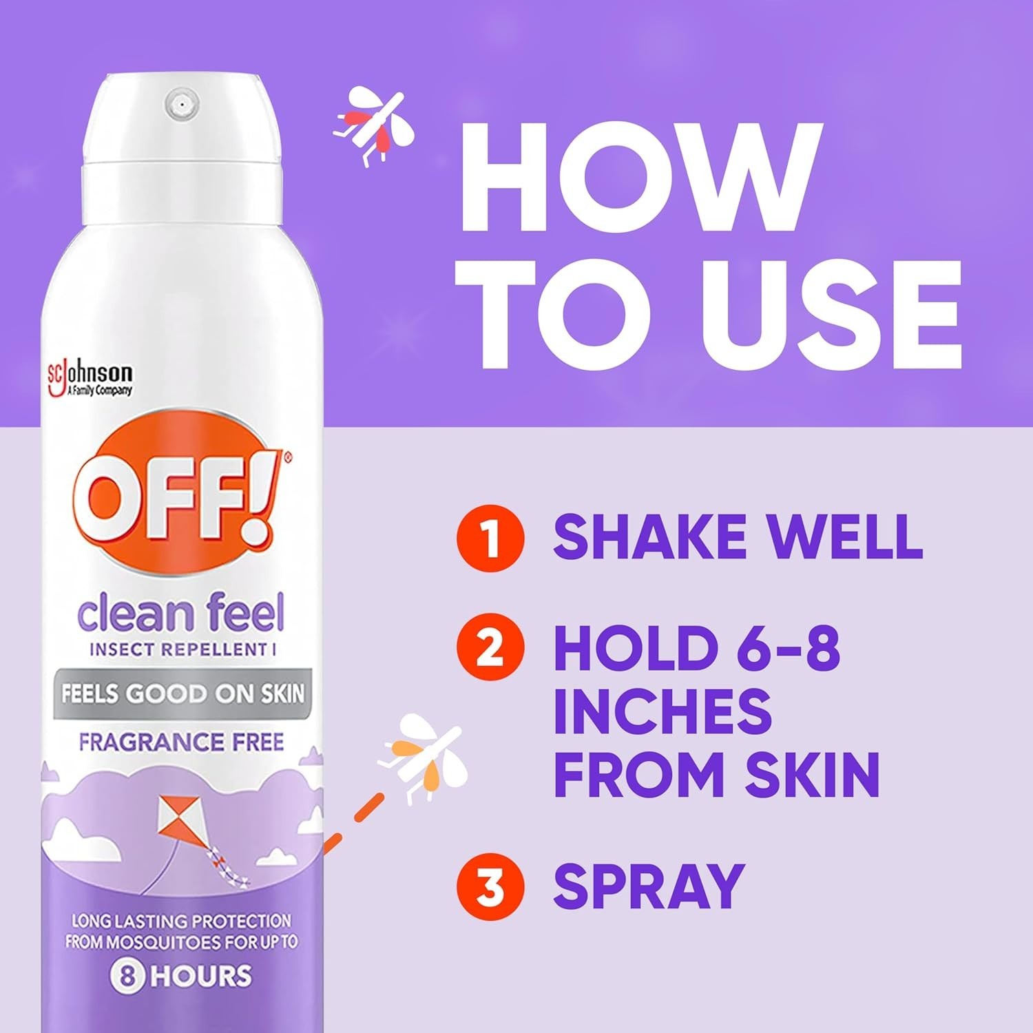 OFF! Clean Feel Insect Repellent Spray 20% Picaridin 5oz Long Lasting