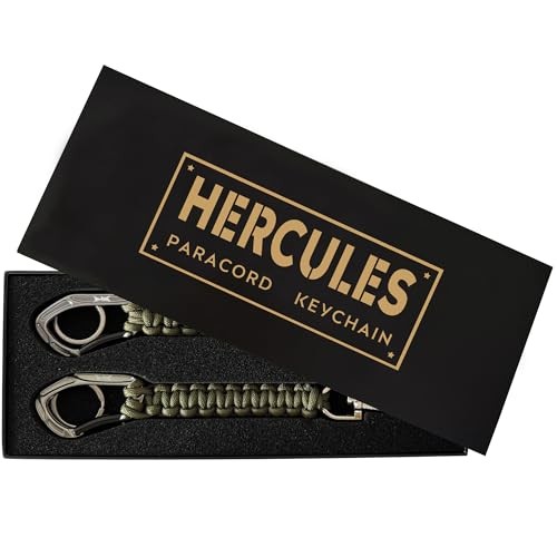 Paracord Keychain Set – 2 Pack Lanyard Rope with Aluminum Clip, Army Green