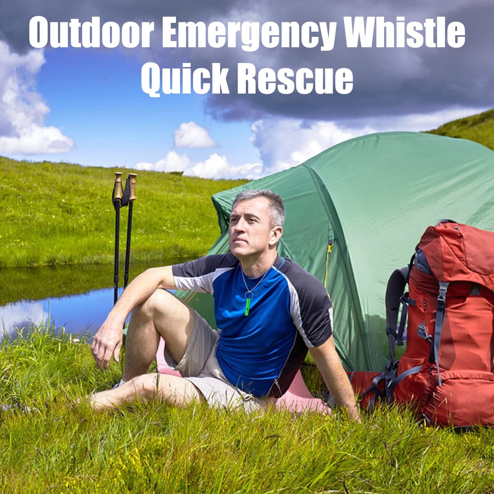 12 Pcs Whistle Emergency with Keychain Aluminum Extra Loud Survival Whistles
