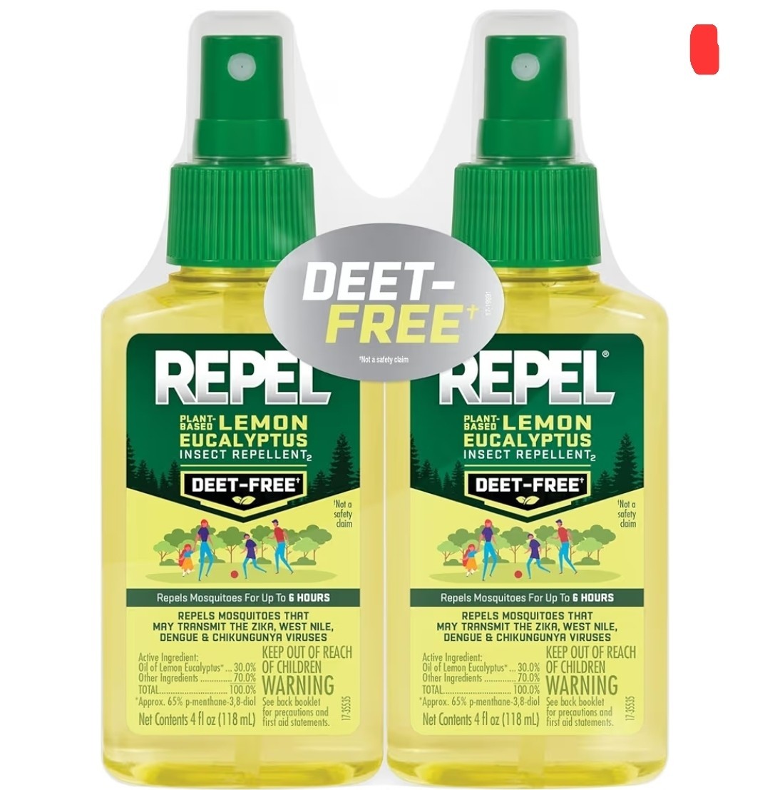 Repel Plant-Based Lemon Eucalyptus Insect Repellent, 4 Ounces, DEET-Free 2pack