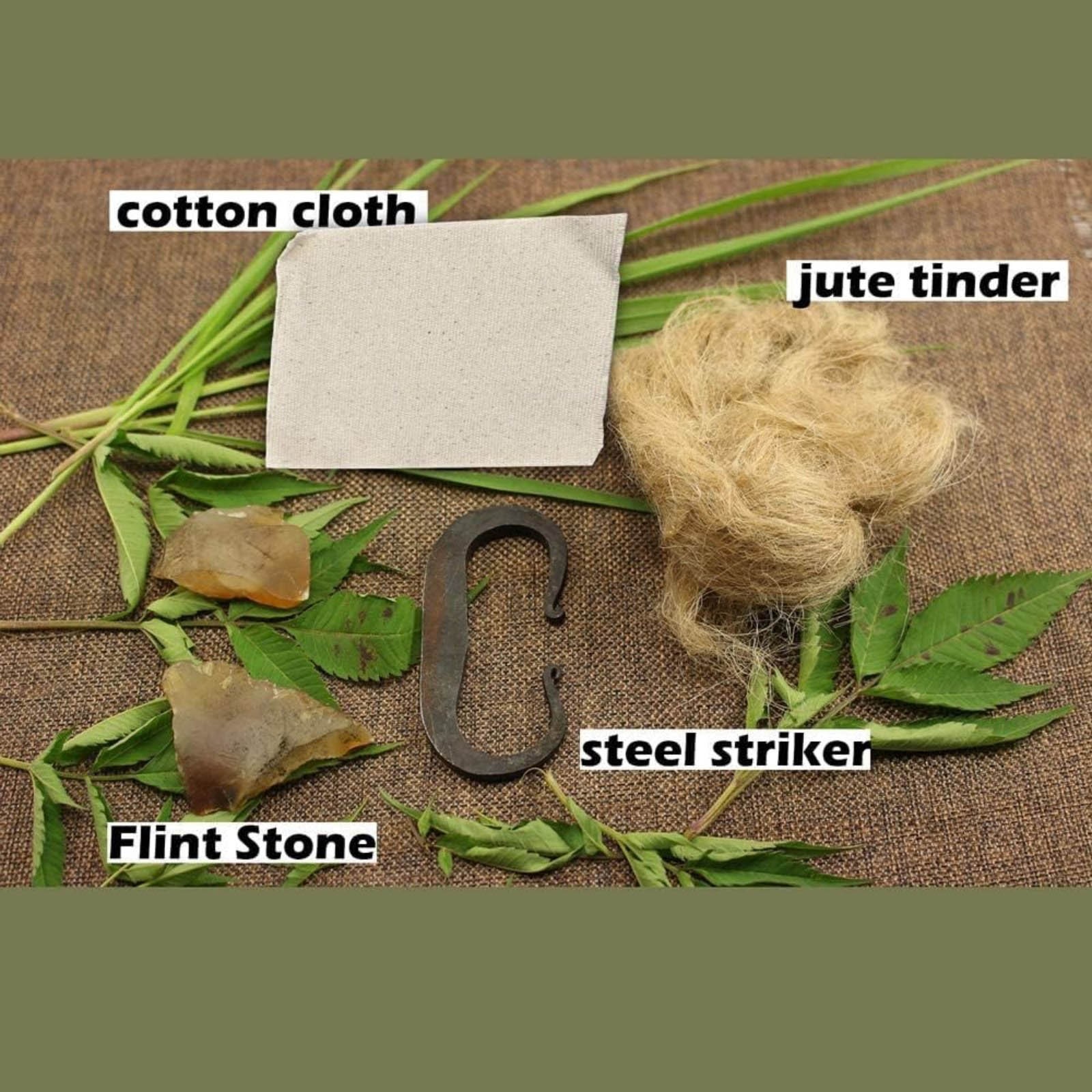 15000-Strike Fire Starter Kit Flint Stone & Carbon Steel Striker for Outdoor