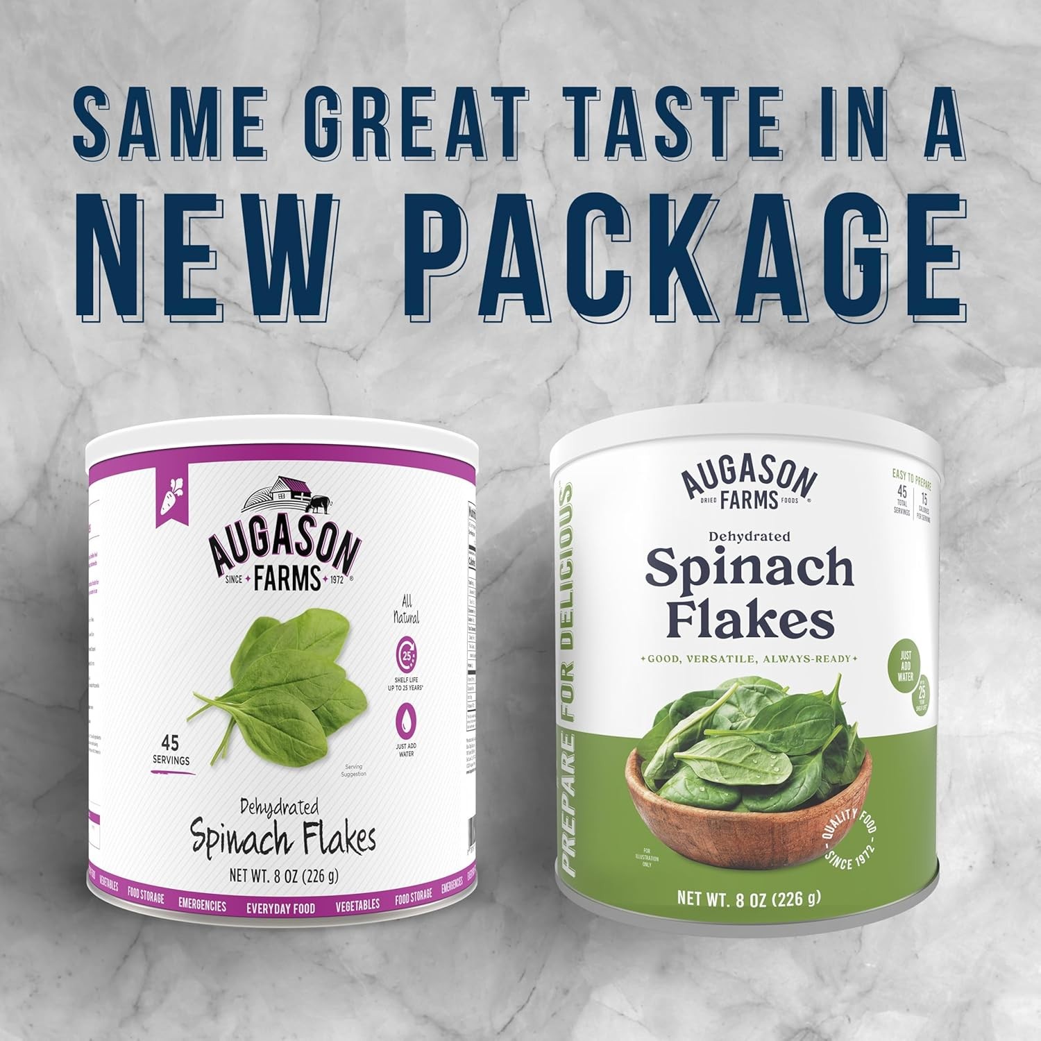 Augason Farms Dehydrated Spinach Flakes Can, Emergency Food Supply, 8 Oz