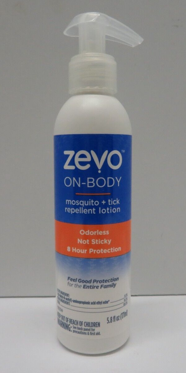Zevo On-Body Mosquito & Tick Repellent Lotion ~ Odorless 5.8oz Pump Bottle