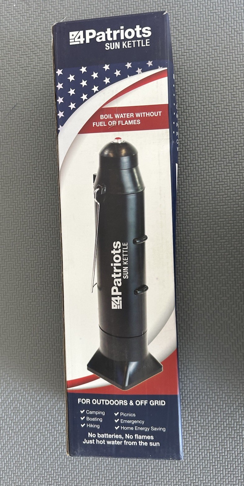 4 Patriots Sun Kettle Water Heater Portable Solar Thermos 16.9fl oz Camping Cook