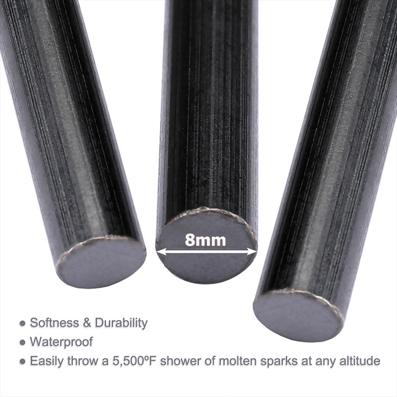 LOT 3/8″ x 5″ Ferrocerium (Ferro) Rod Flint Survival Fire Starter Kit Fire Steel