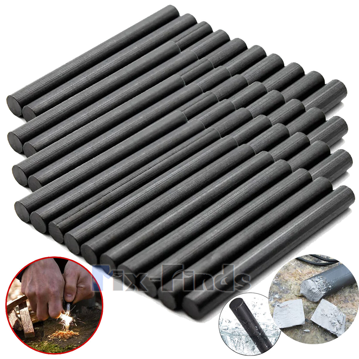 Lot Outdoor Survival Ferrocerium Flint Fire Starter Magnesium Ferro Rod Camping
