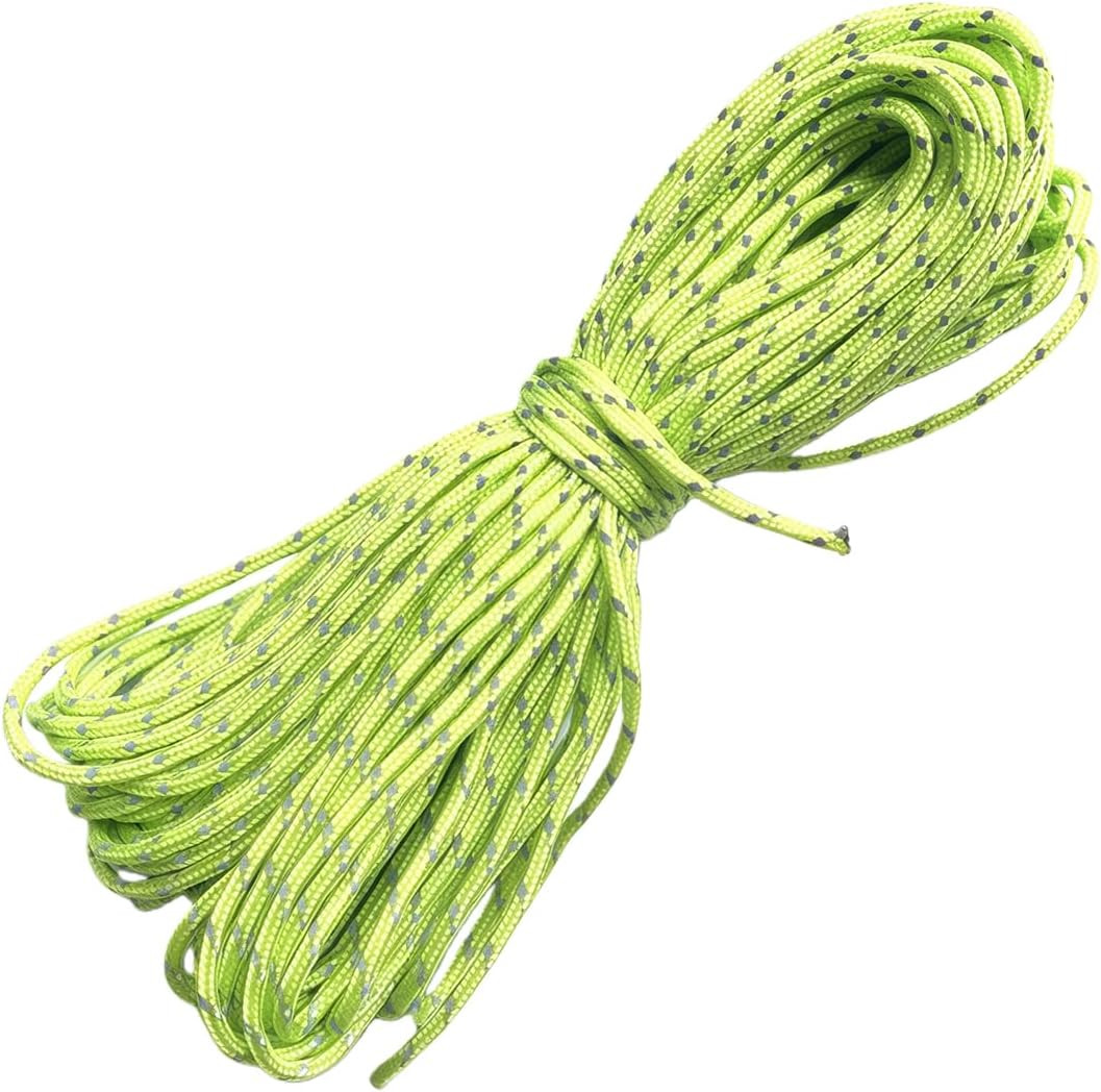 2Mm 65Ft Reflective Guyline Paracord High Vis Green Tent Tarp Cord |