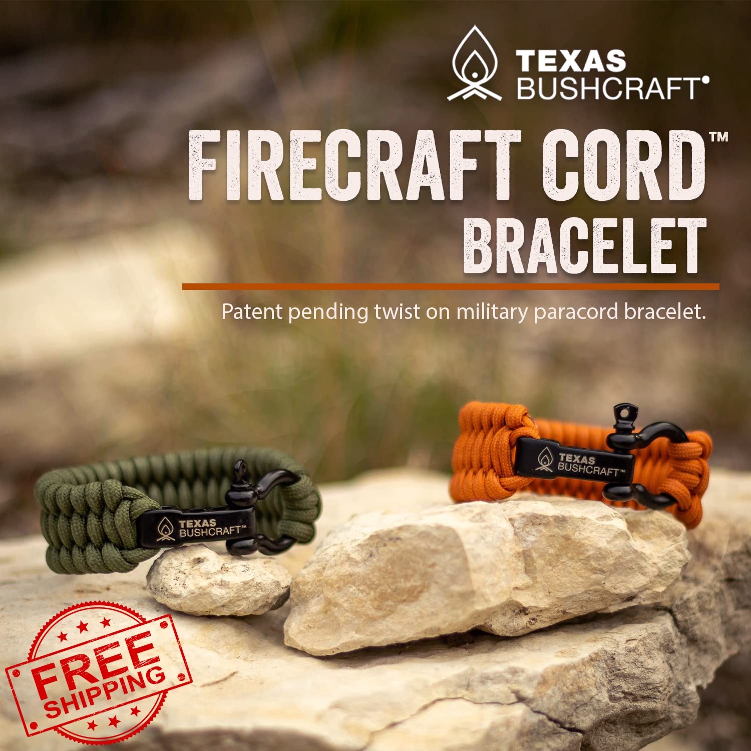 Texas Bushcraft Survival Bracelet Army Green L (7-8″)