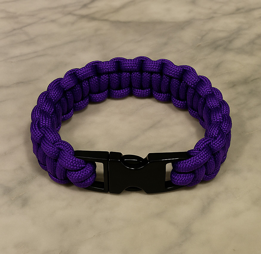 Acid Purple Cobra Paracord Bracelet with Metal Buckle