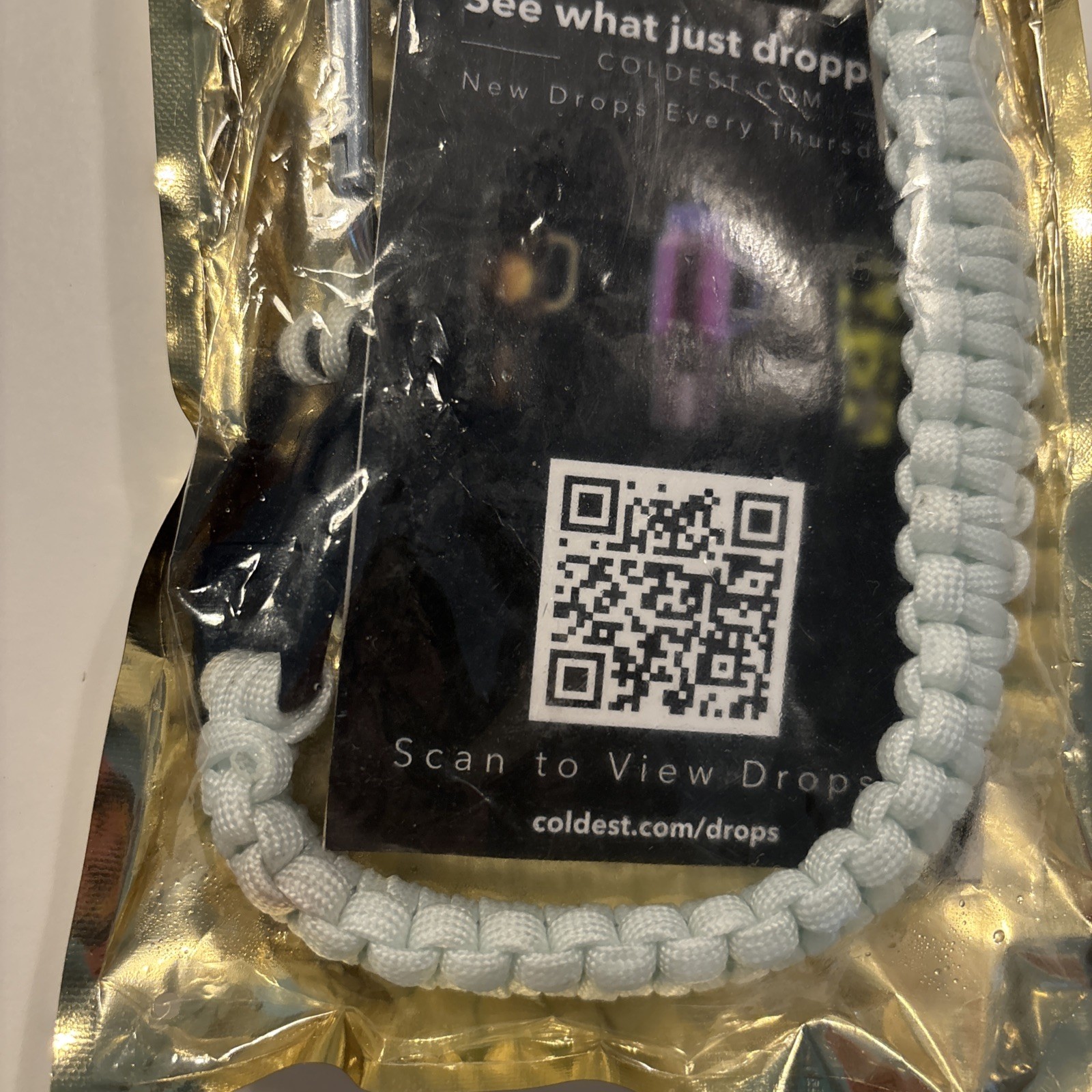 Coldest Paracord Handle Glowie White Multi-Compatible for Water Bottles