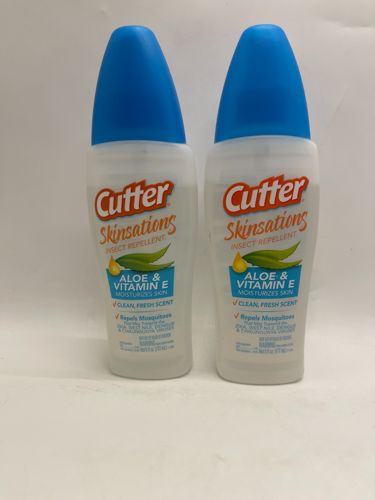 2 Pk Cutter Skinsations Insect Repellent Aloe & Vitamin E Clean Fresh Scent 6 oz