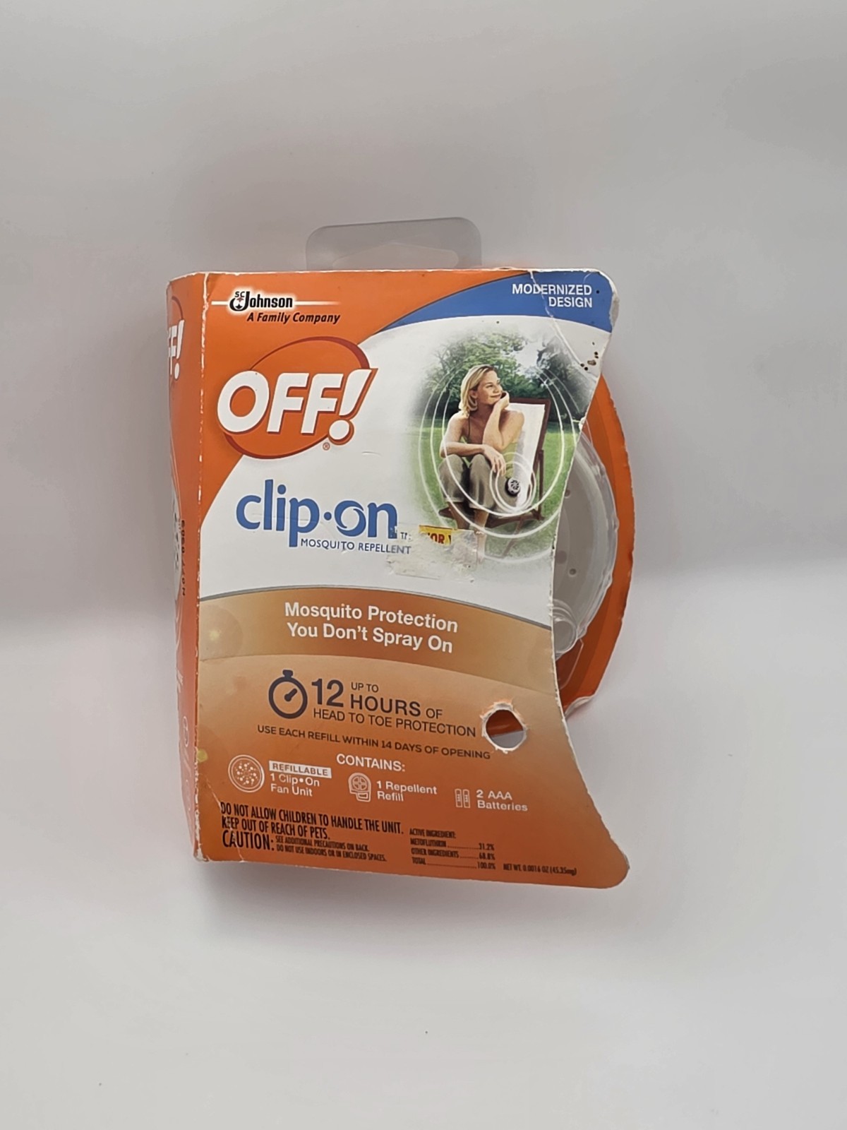 Off! CLIP ON Mosquito Repellent FAN unit 12 hour protection Circular design READ