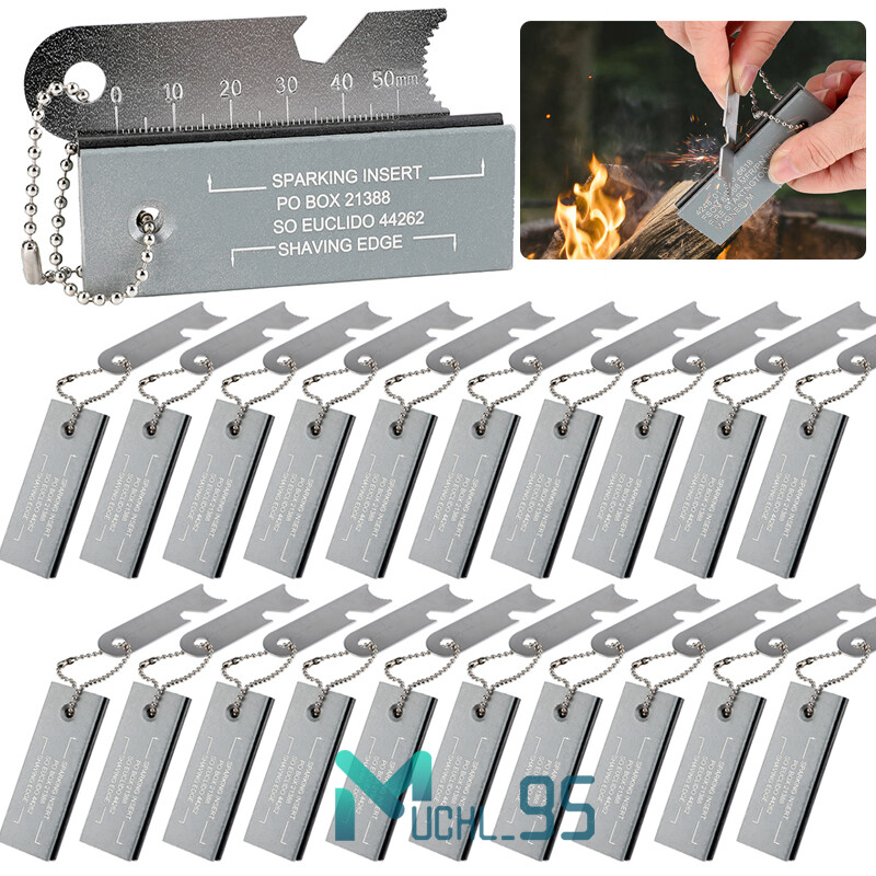 1-20pc Magnesium Block Flint Fire Starter Outdoor Emergency Survival Camping Kit