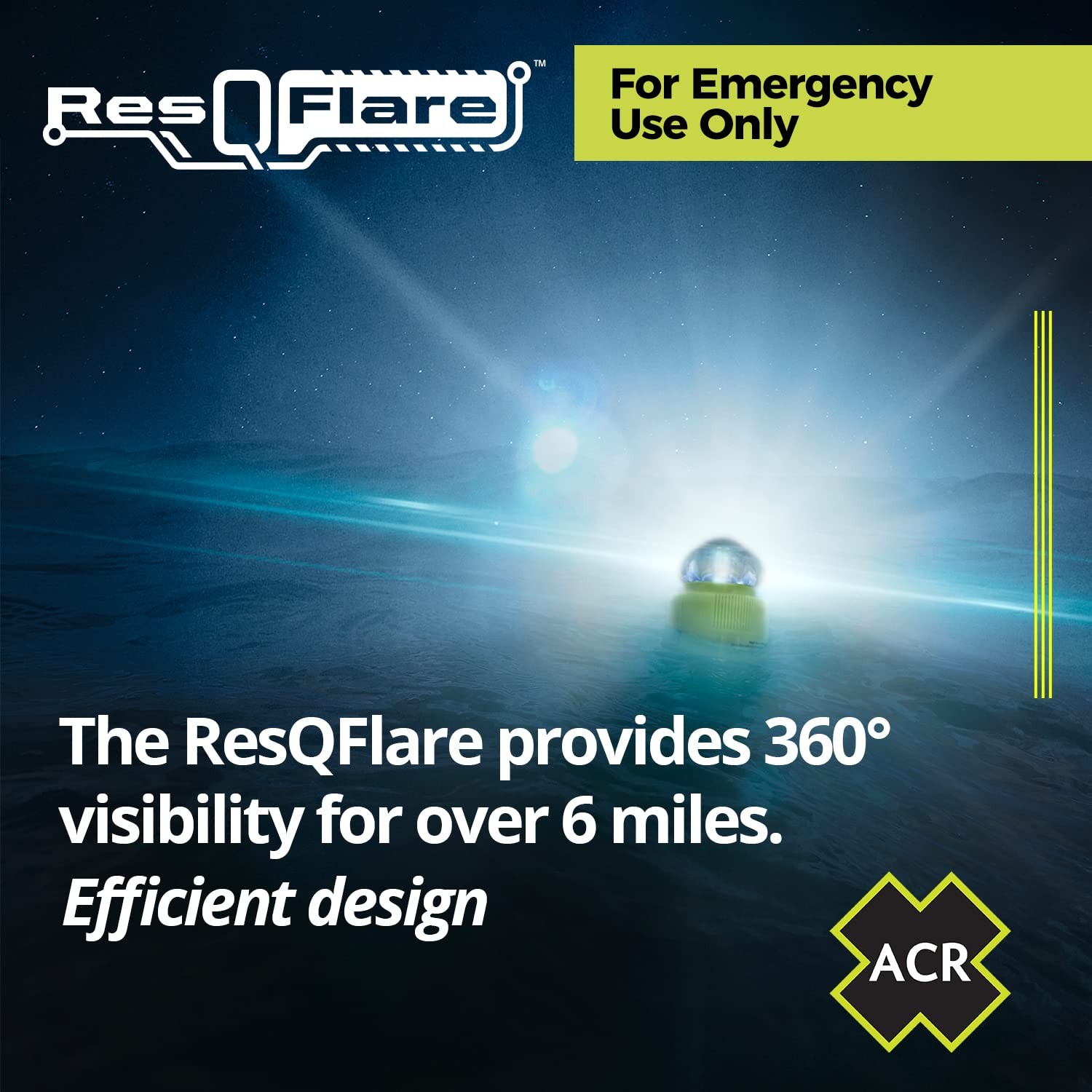 ResQFlare Electronic Distress E-Flare and Flag, USCG Approved Replacement for…