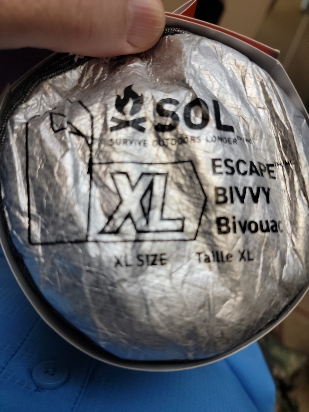 SOL Escape Extreme Bivvy XL with Hood + Firestarter+Glow Tape+Red Visual Panel+