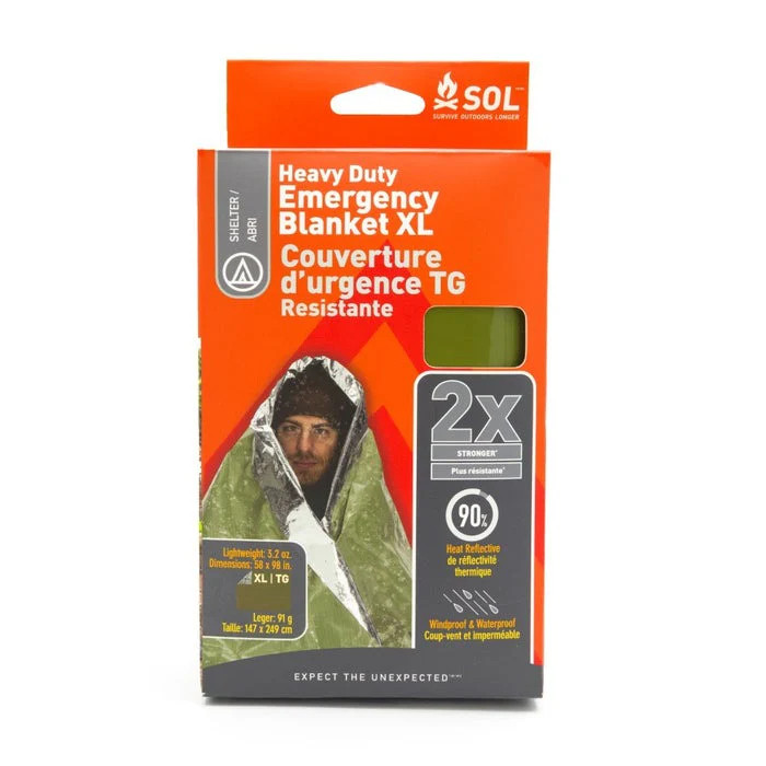 SOL XL Emergency Blanket Heavy Duty Reusable Thermal Survival Blanket