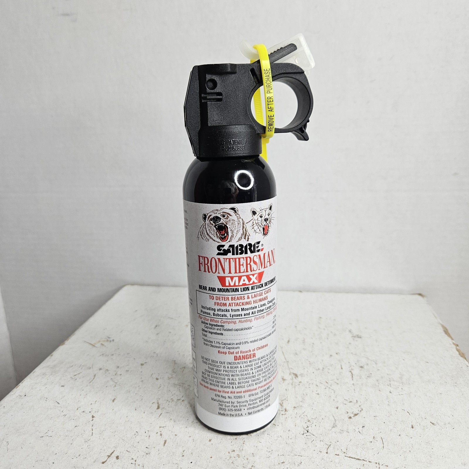 New Sabre Frontiersman Max 7.9 oz. Bear & Mountain Lion Spray 40ft spray