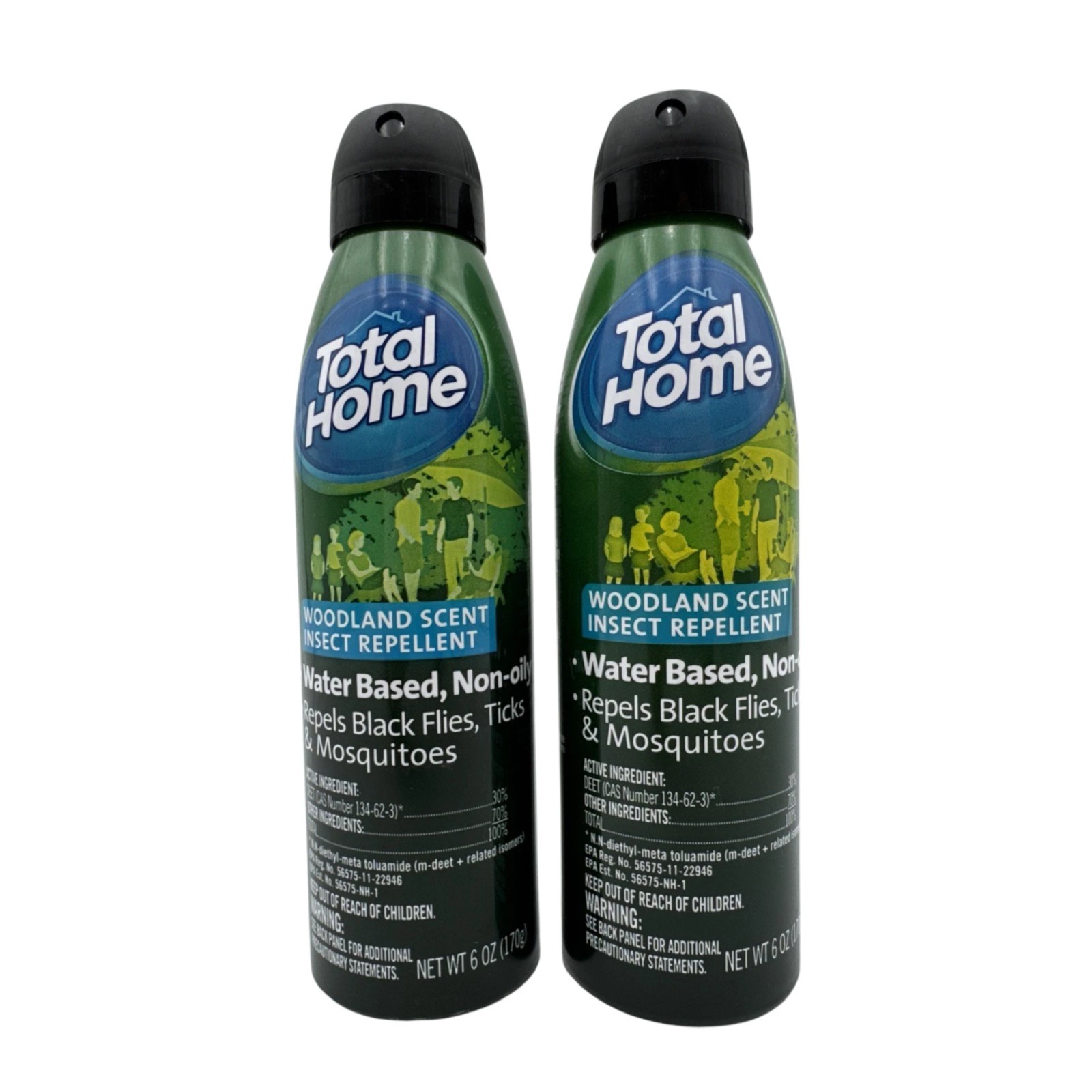 Total Home Woodland Scent Insect Repellent Spray 6oz DEET Mosquito Tick Lot of 2
