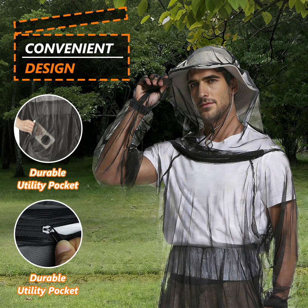Unisex Mosquito Suit Anti Bug Breathable Net Mesh Jacket & Pants Outdoor Protect