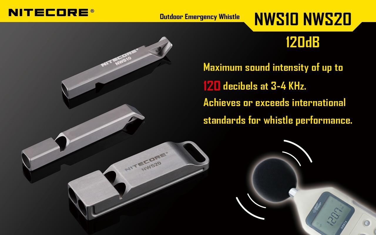Nitecore NWS10 Whistle Outdoor Emergency TC4 Titanium Alloy Survival SOS Caller
