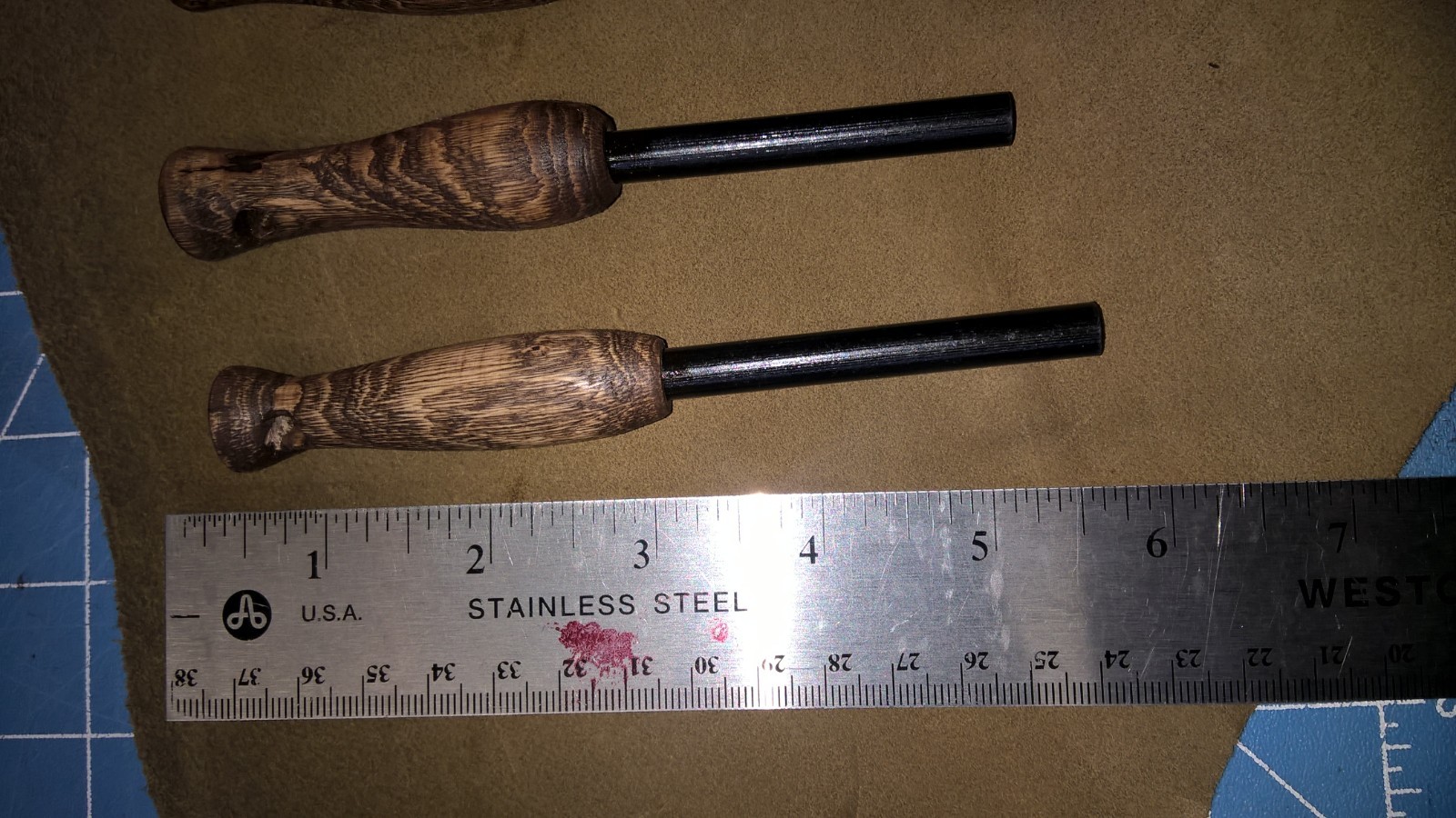 Bushcraft Ferro Rod Fire Steel With Hand Turned Wood Handle