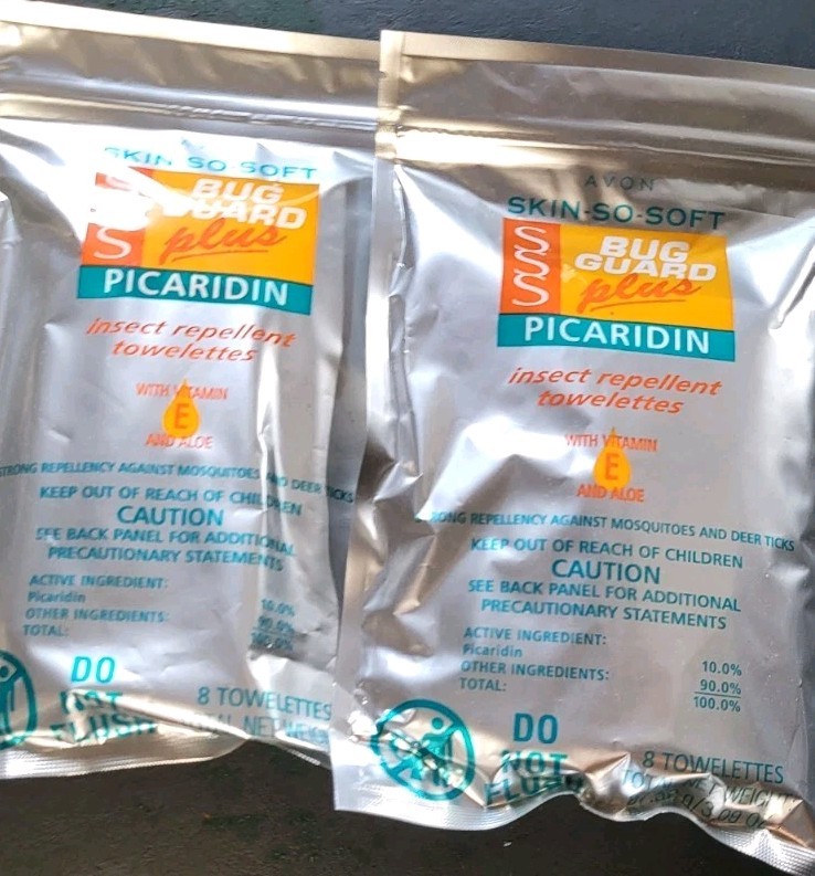 AVON SSS Bug Guard Plus Picaridin Insect Repellent Towelettes LOT OF 2 Packs