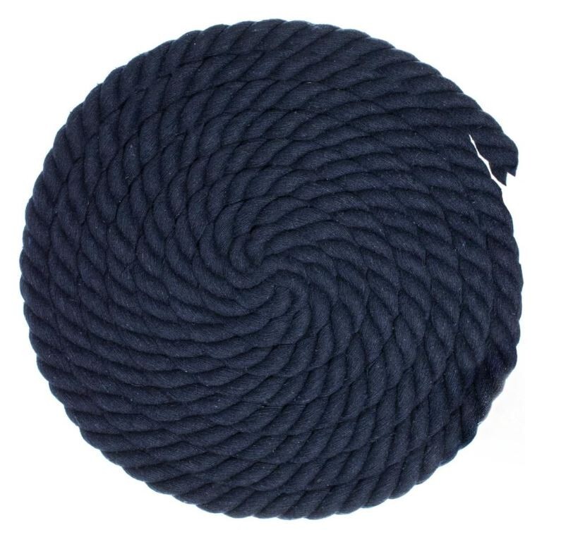 West Coast Paracord 100 Feet x 5/8 Inches Diameter Navy Twisted Cotton Rope